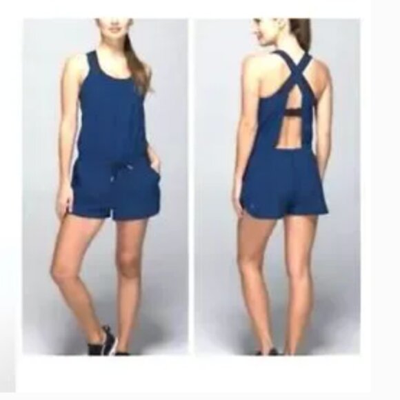 Lululemon Be Free Runsie Tank Mesh Romper Black size 4 - Picture 6 of 7